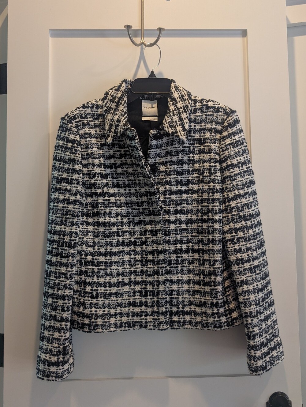 St. John Black and White Tweed Blazer